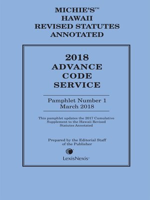 cover image of Hawaii Advance Code Service